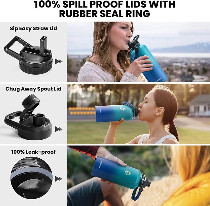 RAYMYLO Insulated Water Bottle 87 oz, Triple Wall Vacuum Stainless Steel - Image 3