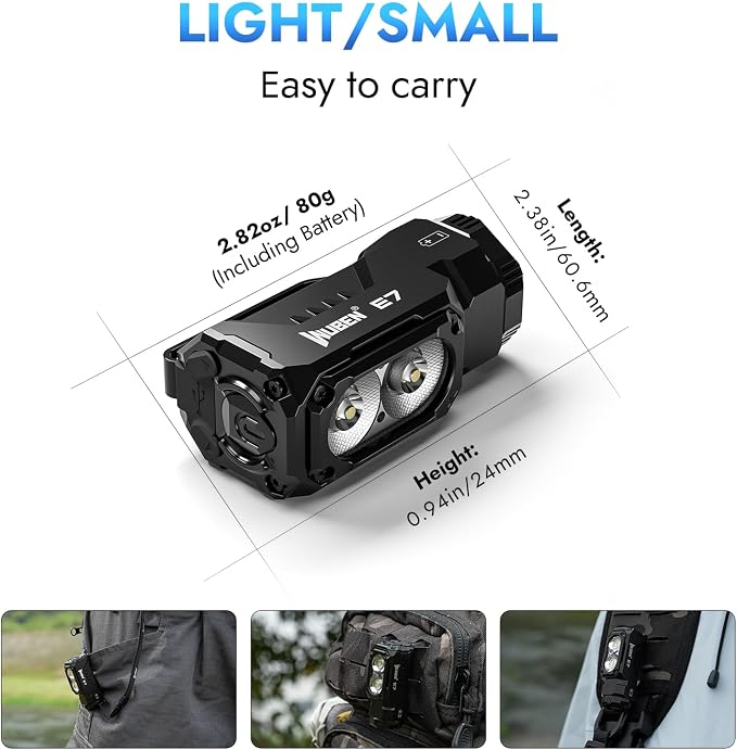 WUBEN E7 1800 Lumen Rechargeable Mini Flashlight - Image 7