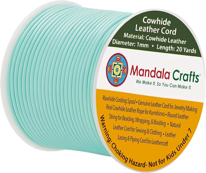 Mandala Crafts Round Genuine Mint Leather Cord by MandalaCrafts