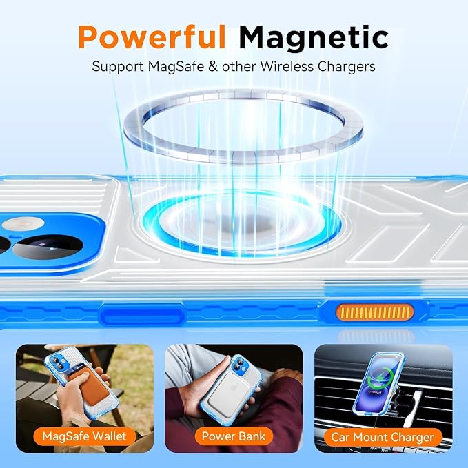 WIFORT for iPhone 16 Plus Waterproof Case, Fit for Magsafe Full Body Magnetic - Image 4