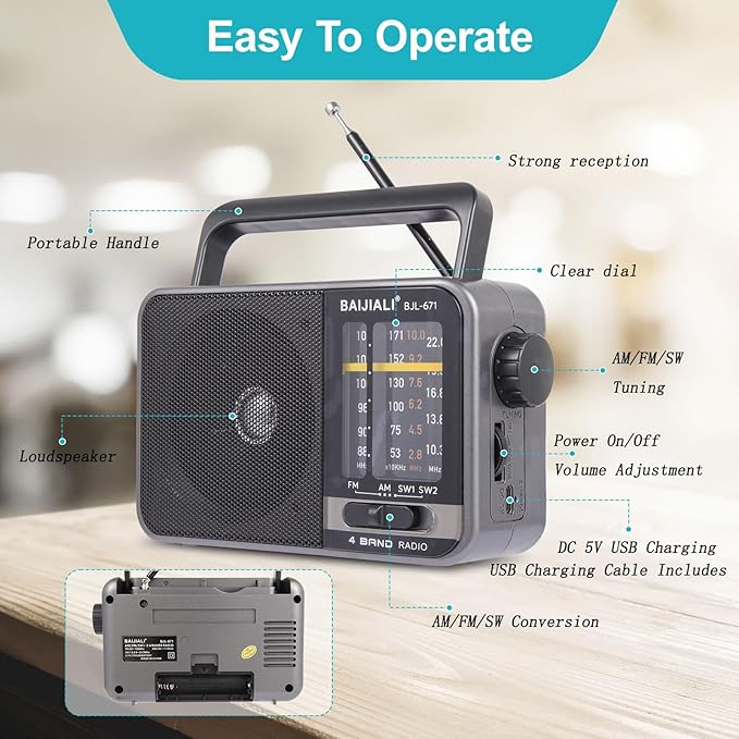 Portable AM/FM Transistor Radio - Image 3