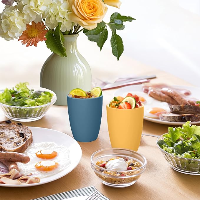 Homienly Water Cups Wheat Straw Drinking Glasses Cups 12oz Unbreakable Cups - Image 6