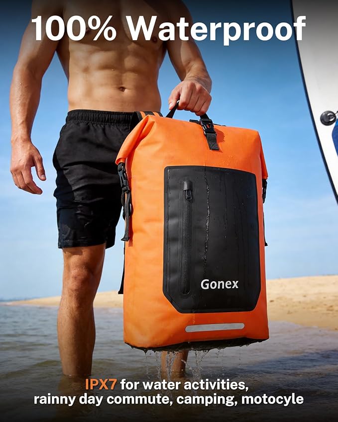 Gonex Ultralight Waterproof TPU Backpack, 35L Roll Top Dry Bag - Image 2