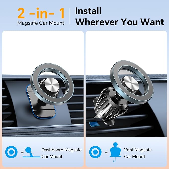 Kaistyle for Magsafe Car Mount【20 Strong Magnets】Magnetic Phone Holder for Car - Image 2