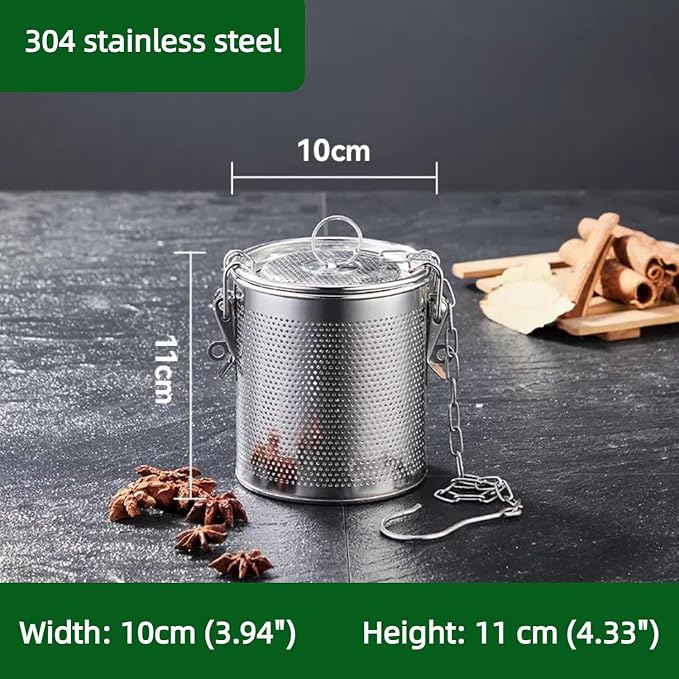 Stainless steel cylindrical seasoning filter, Mesh Design Tea Ball Strainer - Image 2