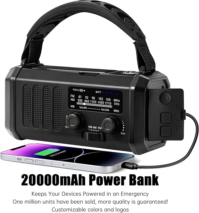 Emergency Weather Radio 20000mAh NOAA/AM/FM - Image 2