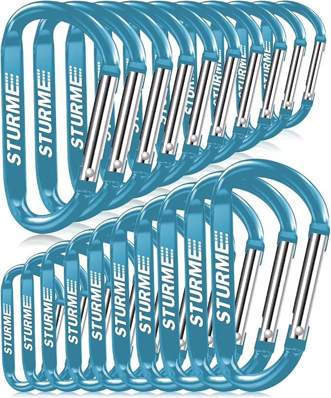 20pcs 2.7" Carabiner Clip Durable Carabeaner Hooks Small Carabiner D Clip by STURME