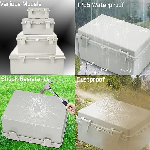 Zulkit 2pcs Junction Box ABS Plastic Dustproof Waterproof IP65 Electrical Boxes - Image 7