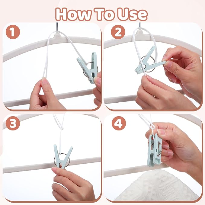 90 Pack Multi Purpose Laundry Hooks Hanging Clips, Clothes Pins - Image 7