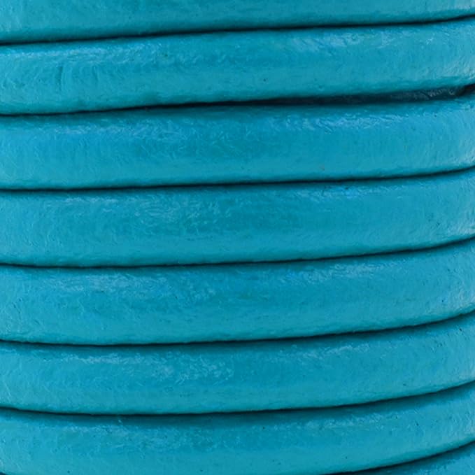 Mandala Crafts Round Genuine Teal Leather Cord - Image 3