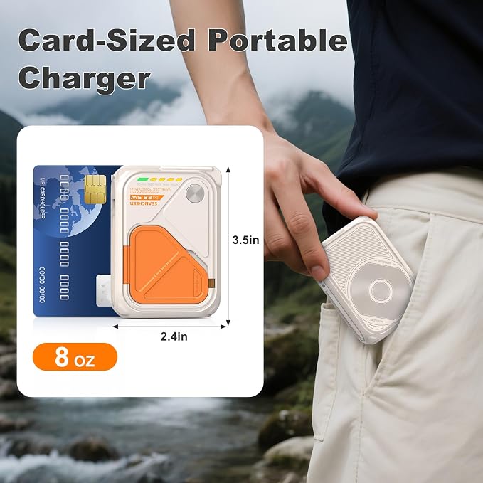 SEANCHEER P05 Portable Charger, Magnetic Power Bank, Small Wireless PowerBank - Image 5