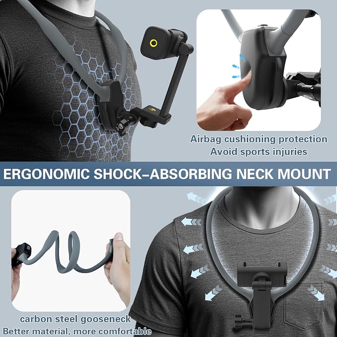 Beviliu Neck Phone Holder for Recording, Hands-Free POV/Vlog Neck Mount - Image 8