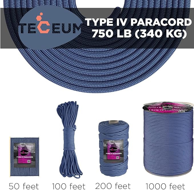 TECEUM 5/32" Paracord Rope 1000 – 1000ft / 200ft / 100ft / 50ft – Tactical - Image 9