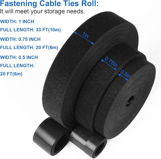 OneLeaf Hook and Loop Roll Reusable Fastening Cable Ties, Free Cutting - Image 4