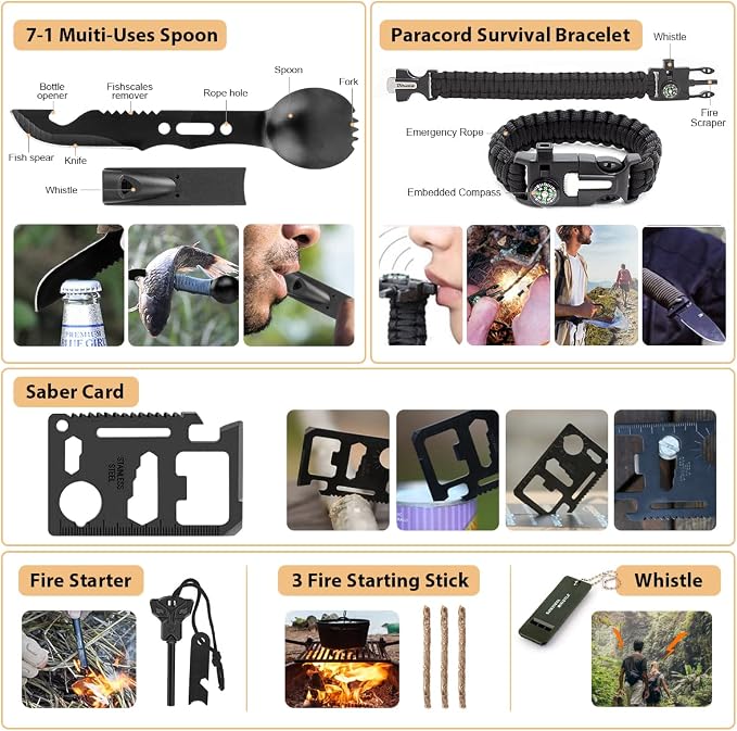 Survival Kit, Emergency Kit for Earthquake, Outdoor Adventure, Gifts for Men - Image 5