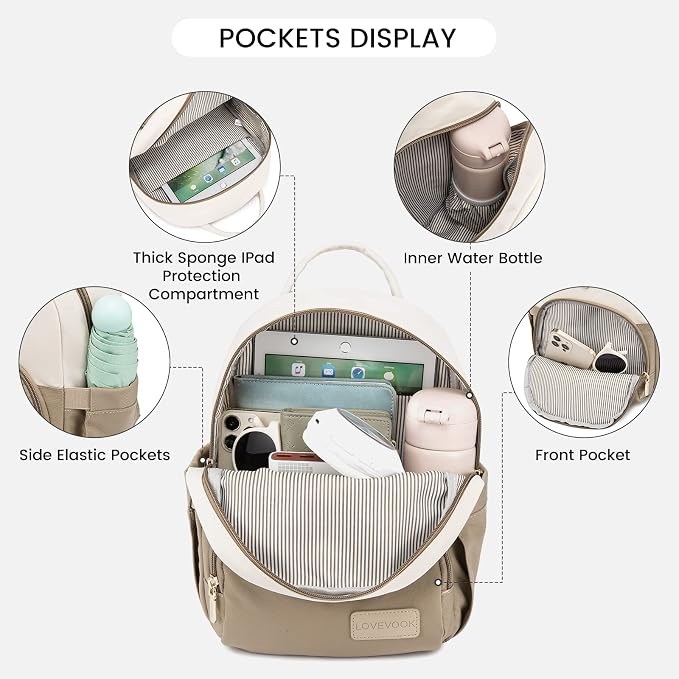 LOVEVOOK Mini Backpack for Women Light Weight Small Waterproof Backpack Purses - Image 6
