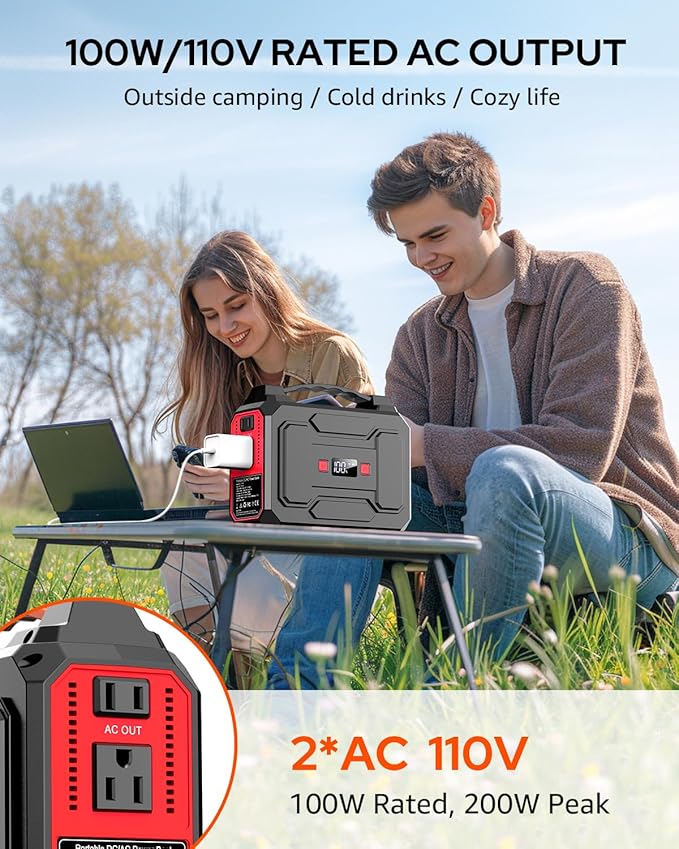 Solar Powered Generator 200W Peak/100W Rated, Portable Solar Generator Power - Image 3