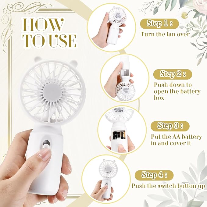 Glooglitter 10 Pcs Battery Portable Handheld Fan Bulk Wedding Fan Personal Hand - Image 3