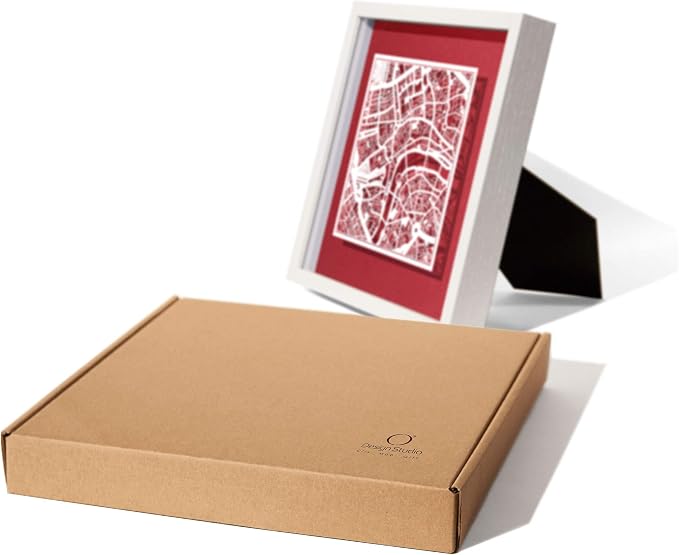 O3 Design Studio Washington D.C. Cut Map Framed, 9x9 inches, Paper Cutting Art - Image 5
