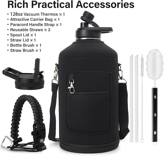 DYSANKY 1 Gallon Water Bottle Insulated | Thickened Stainless Steel Vacuum - Image 2
