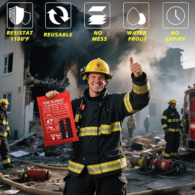 Ougist 4 Pack Emergency Fire Blanket - Image 7