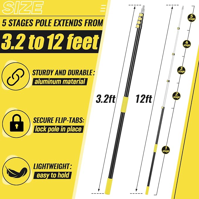 3.2-12 ft Telescopic Extension Pole - Image 2