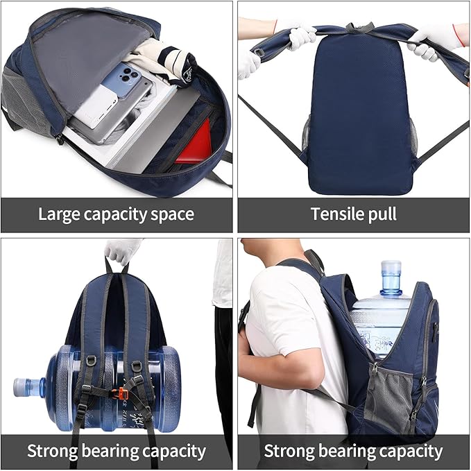 FENGDONG 35L Lightweight Foldable Waterproof Packable Travel Small Hiking - Image 5