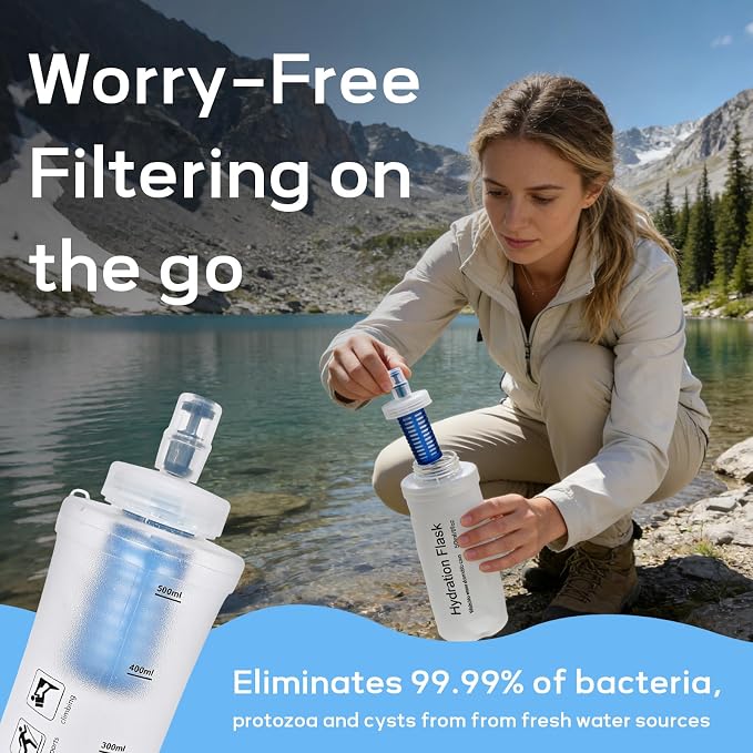 500ml Soft Flask Water Bottle, Collapsible Water Bottle - Image 2