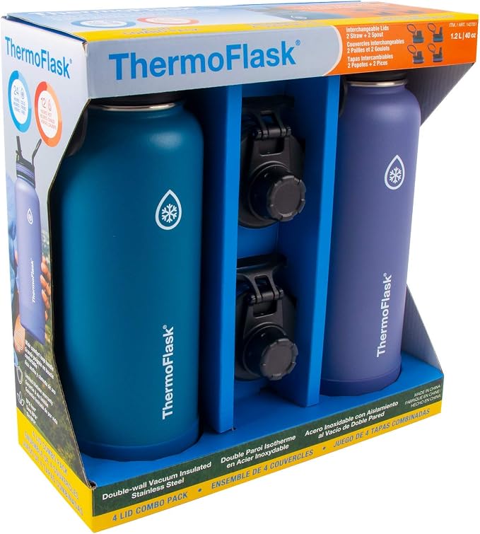 ThermoFlask Stainless Steel Water Bottles 2-Pack - Image 2