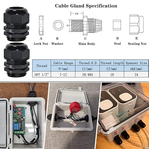 Zulkit 2pcs Junction Box ABS Plastic Dustproof Waterproof IP65 Electrical Boxes - Image 6