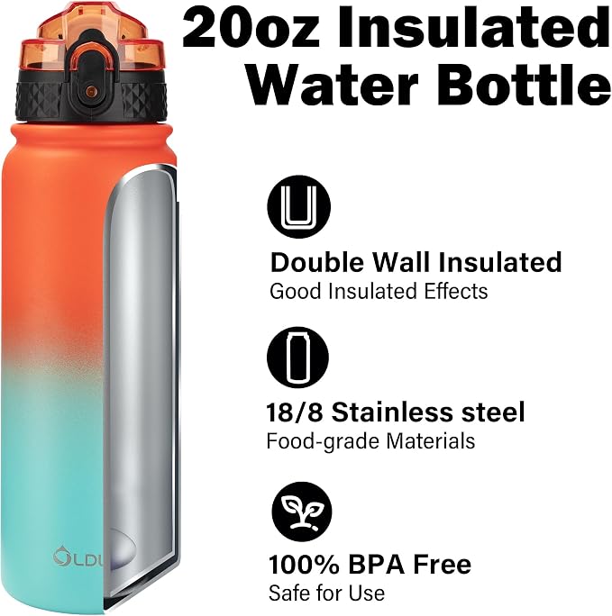 Oldley Insulated Water Bottle 20oz Water Bottles - Image 4