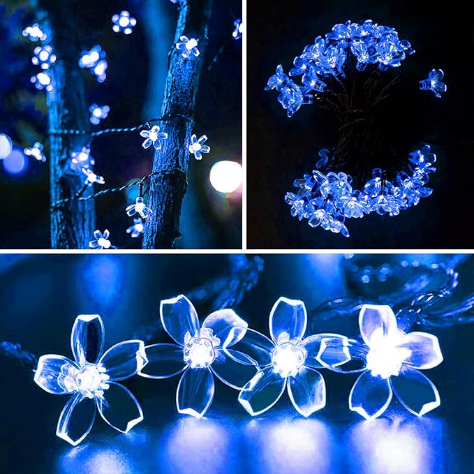 ITICdecor Outdoor Solar Flower String Lights Waterproof 50 LED Fairy Light - Image 5
