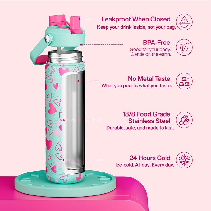 ENCOOL Valentine's Day Insulated Water Bottle - Image 2