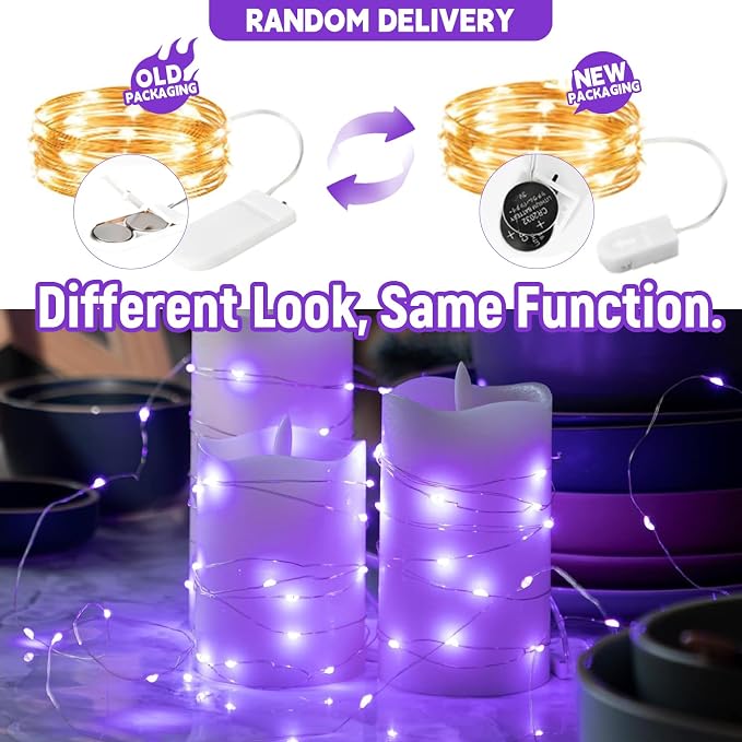 12-Pack LED Fairy Lights 7 Feet Battery Powered Waterproof Silver Wire 20 Slim - Image 5