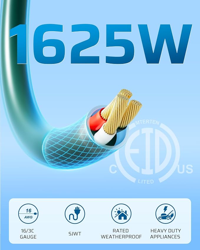 DEWENWILS Outdoor Extension Cord Multiple Outlets 45ft, Evenly Spaced 3 Outlets - Image 7
