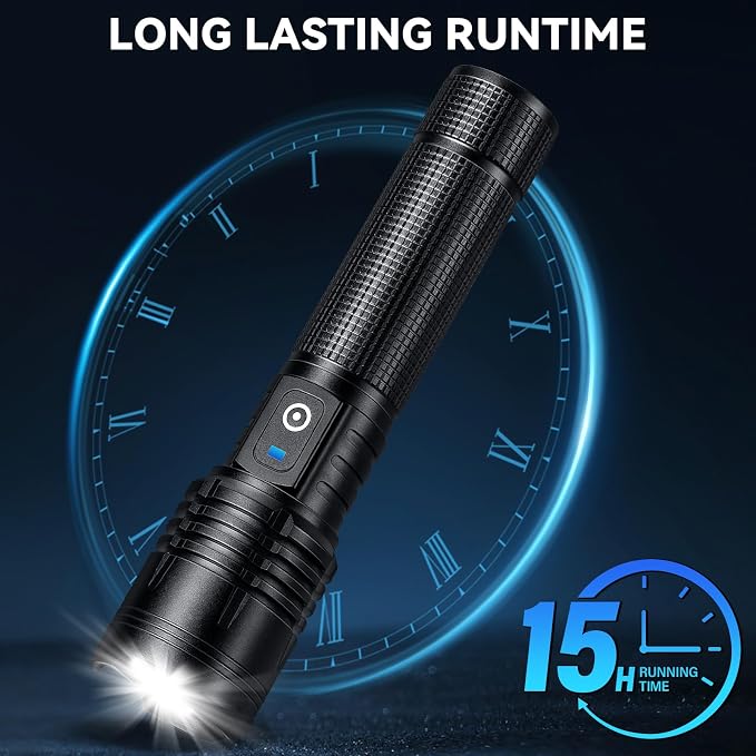 Kmivo Flashlight Rechargeable LED High Lumens, 000 Lumens Super Bright Flash - Image 4