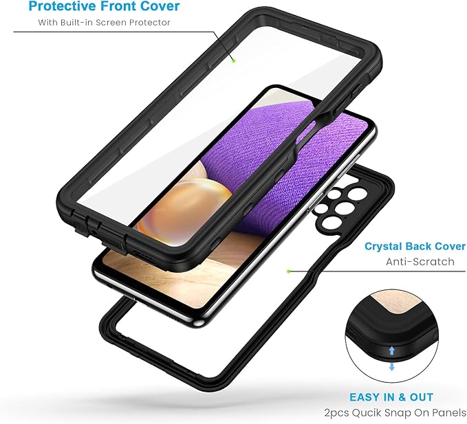 Lanhiem for Samsung Galaxy A32 5G Phone Case, IP68 Waterproof Dustproof Case - Image 3