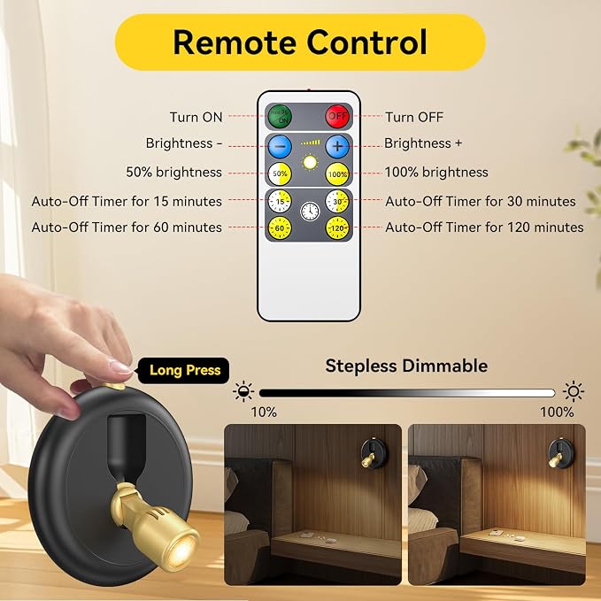 Rechargeable Battery LED Spotlight Indoor: Wireless Mini Art Accent Spot Lights - Image 5