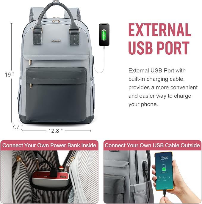 LOVEVOOK Laptop Backpack for Women Men, 17.3 Inch Laptop Bag - Image 6