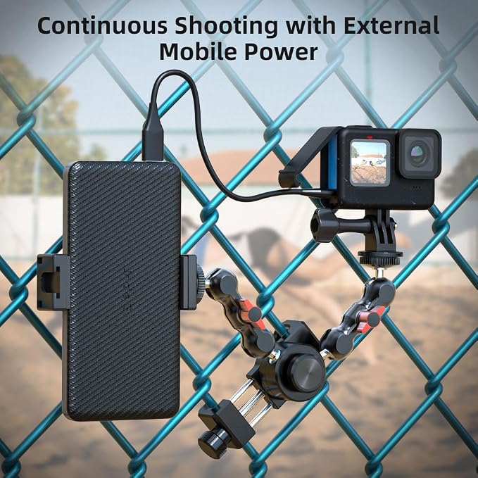 SUREWO Aluminum Fence Mount for Go pro, DJI Osmo Action 4/3/2, Mevo Start for - Image 5