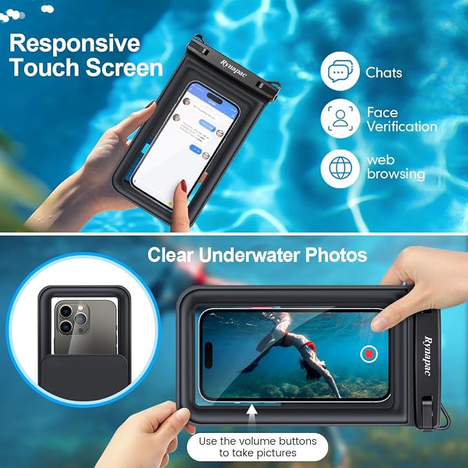 Floating Waterproof Phone Pouch 2 Pack, IPX8 Double Space Waterproof Phone Case - Image 4