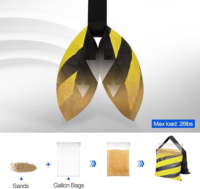 EMART Heavy Duty Sandbag Photo Studio Weight Bag Saddlebag Design - Image 3