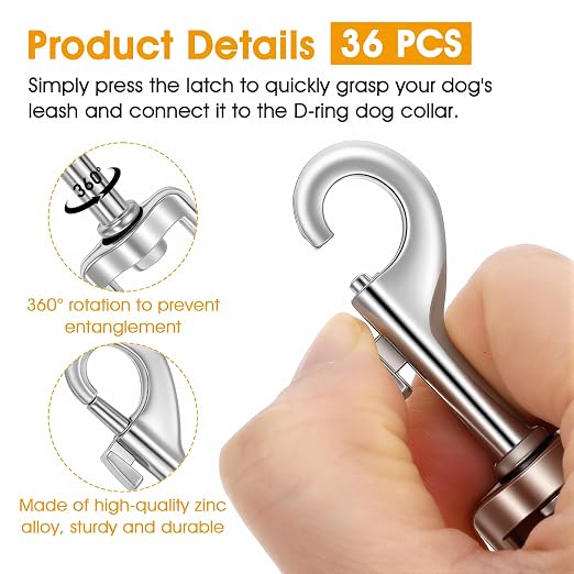 36 Pcs Swivel Snap Hooks, 2.76 Inch Heavy Duty Flag Clasp Single Ended Clip - Image 3