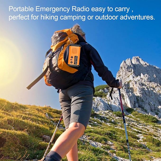 20000mAh Weather Radio NOAA/AM/FM, Emergency Radio Hand Crank Solar Flashlight - Image 6