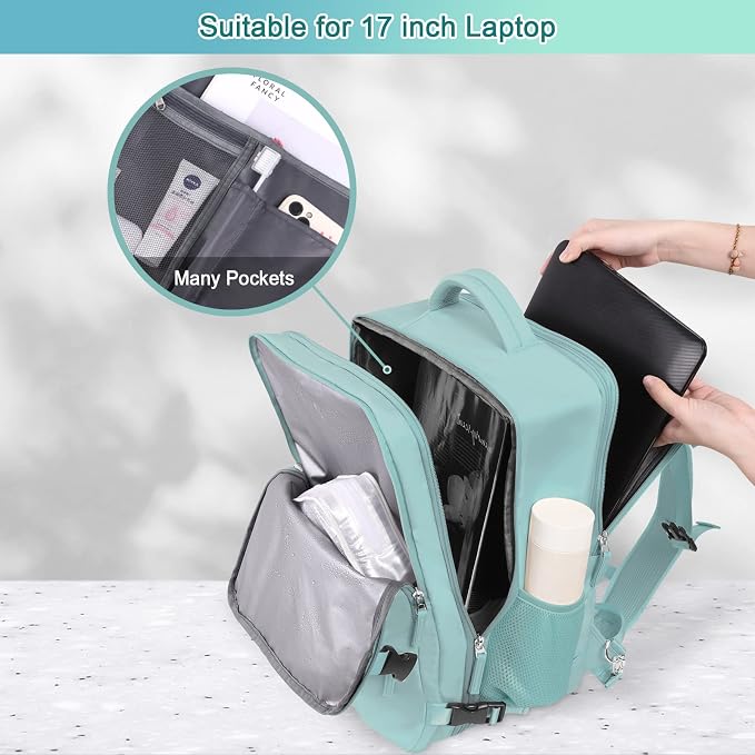 Sinaliy Large Travel Backpack for Women, 40L Carry On Backpack, 17 Inch Laptop - Image 5