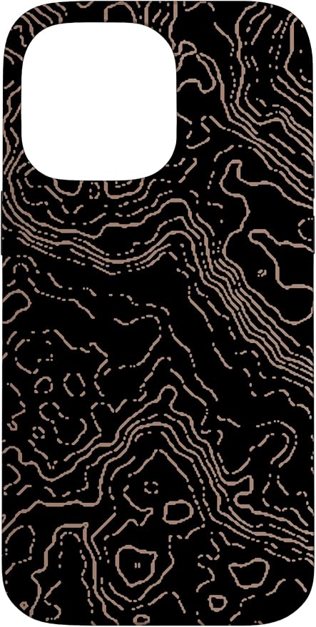 Topography Black & Brown Abstract Pattern Topographic Map Case by Unknown