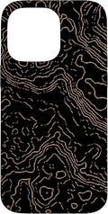Topography Black & Brown Abstract Pattern Topographic Map Case by Unknown