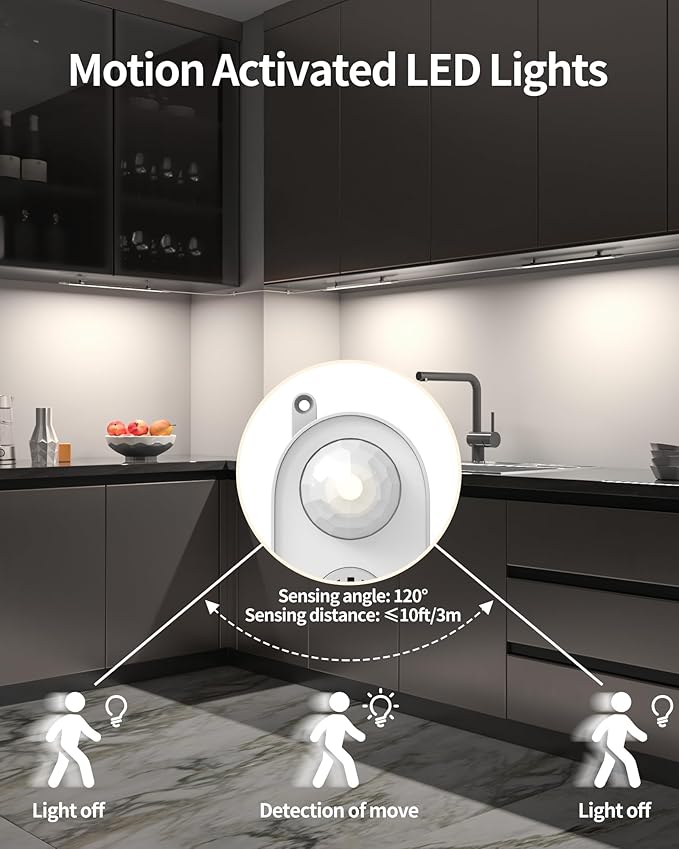 ASOKO Motion Sensor Dimmable Led Under Cabinet Lighting Plug in - Image 5