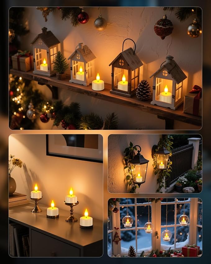 SoulBay Rechargeable Flameless LED Tea Lights Candles - Image 5