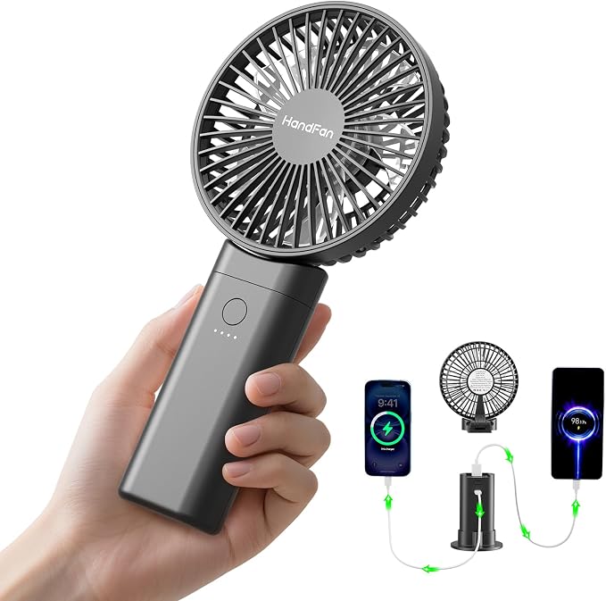 HandFan Upgraded 10, 000 mAh Quiet Handheld Fan by HandFan